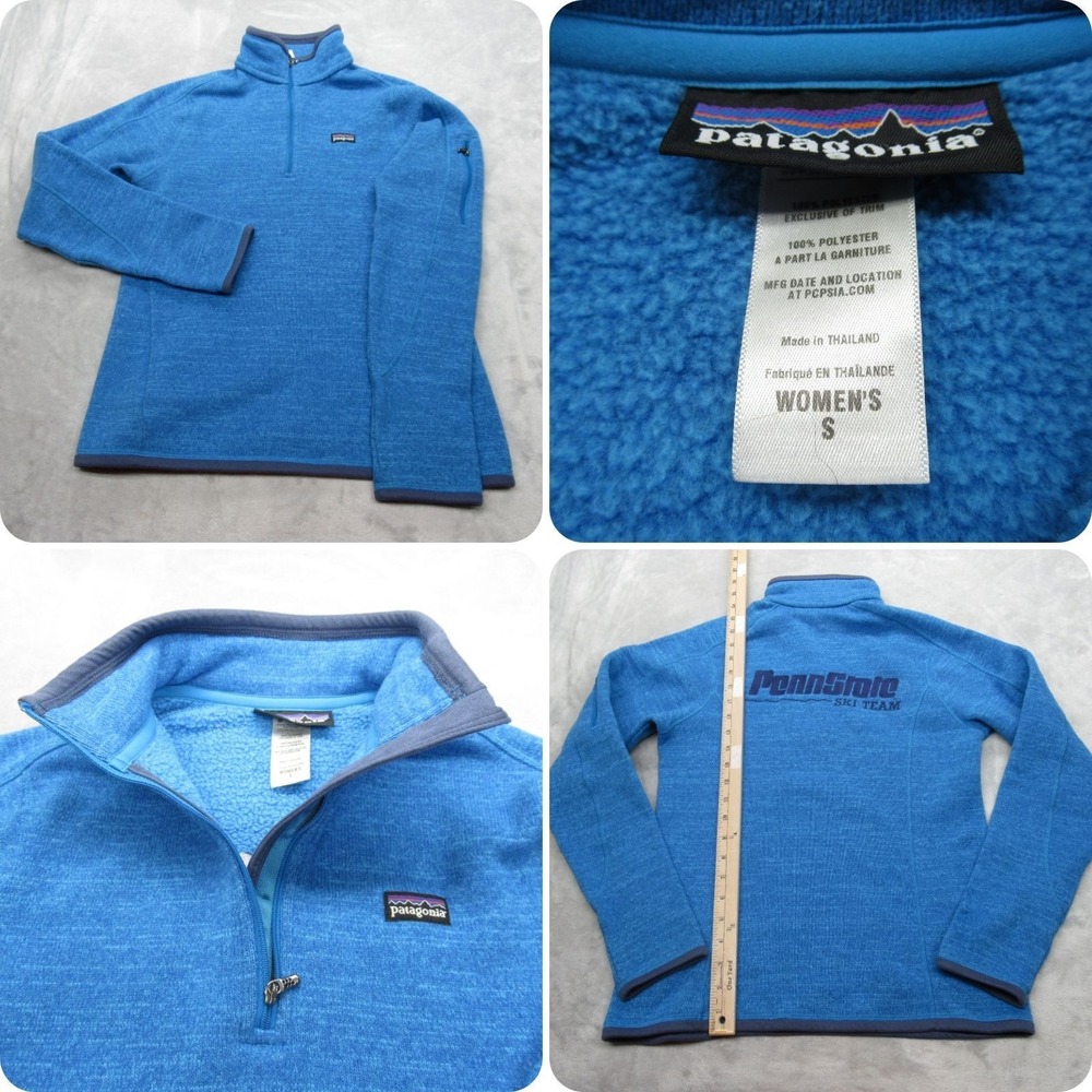 Patagonia Penn State Ski Team Sweatshirt Women Small Blue Better Sweater 1/4-Zip